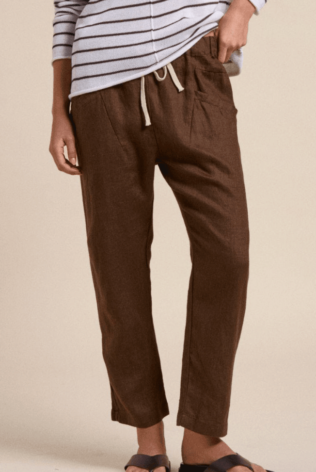 Buy Little Lies - Luxe Linen Pant – Chocolate by Little Lies - at Hamish + Grace