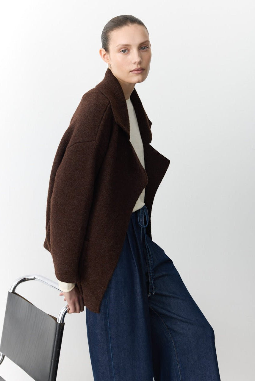 Buy Little Lies - Mahalia Coatigan - Chocolate by Little Lies - at Hamish + Grace
