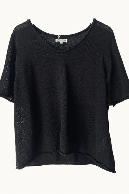 Buy Little Lies - Scoop Spring Tee – Black by Little Lies - at Hamish + Grace