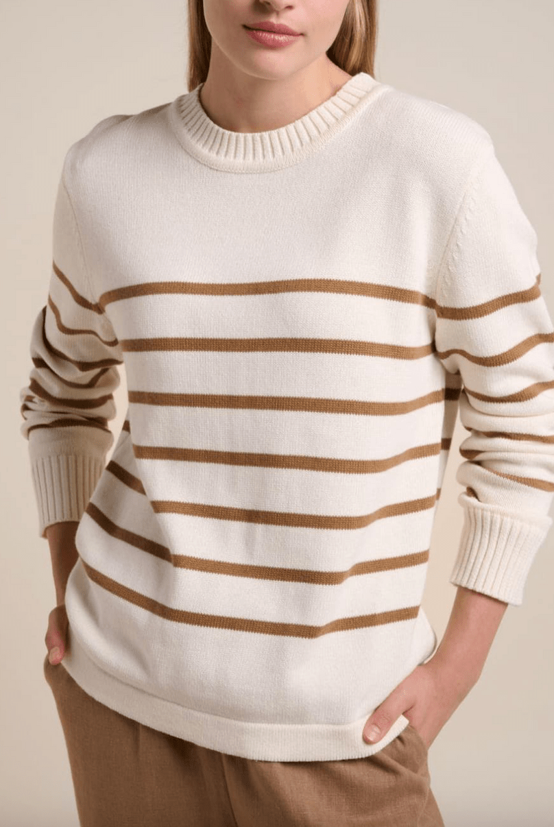 Buy Little Lies - Serena Sweater – Caramel Stripe by Little Lies - at Hamish + Grace