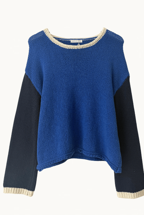Buy Little Lies - Suzie Stripe Knit – Colour block - Cobalt/Navy by Little Lies - at Hamish + Grace