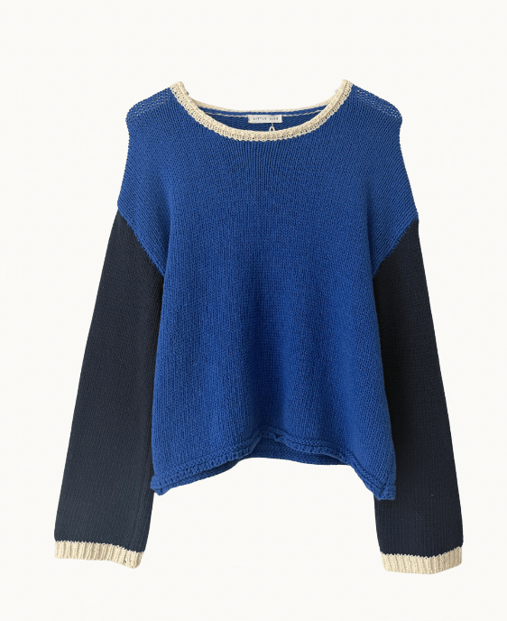 Buy Little Lies - Suzie Stripe Knit – Colour block - Cobalt/Navy by Little Lies - at Hamish + Grace