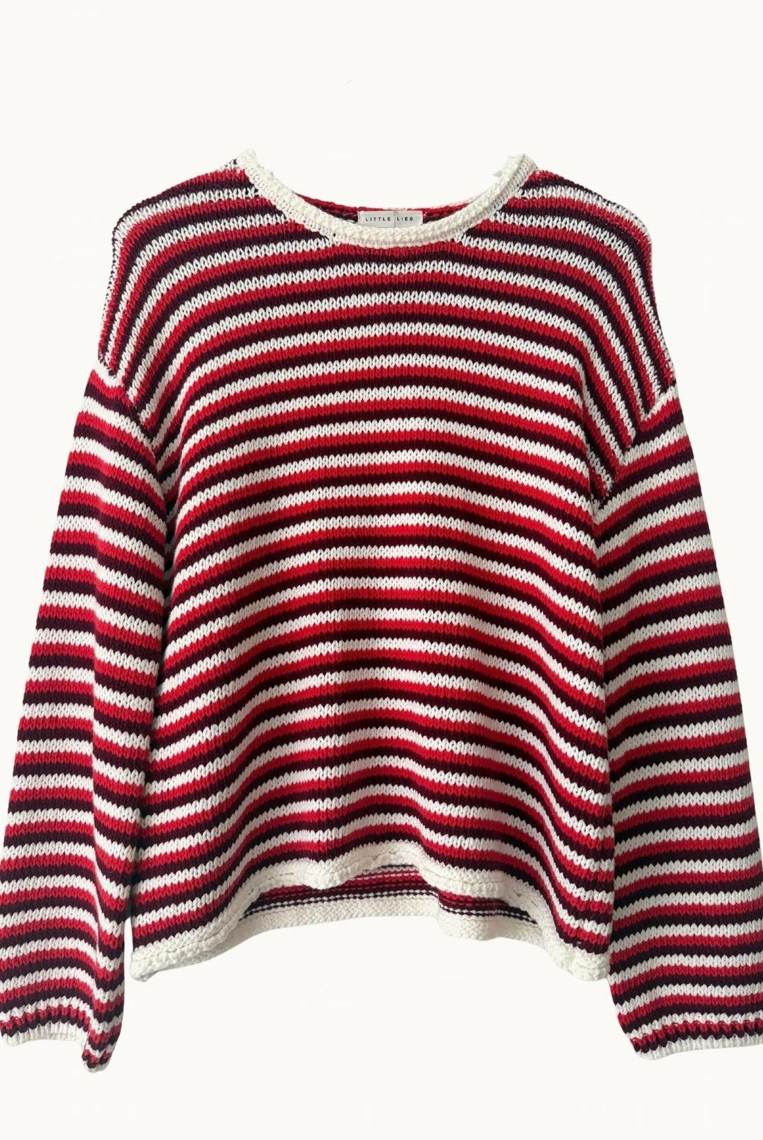 Buy Little Lies - Suzie Stripe Knit – Red/Maroon by Little Lies - at Hamish + Grace