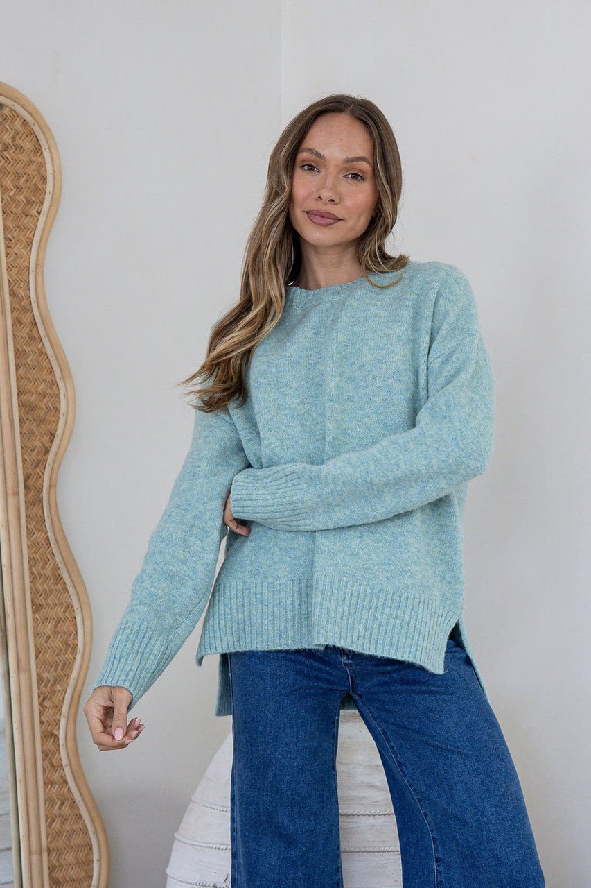 Buy Miss Marlow - Side Split Canyon Knit - Green by Miss Marlow - at Hamish + Grace