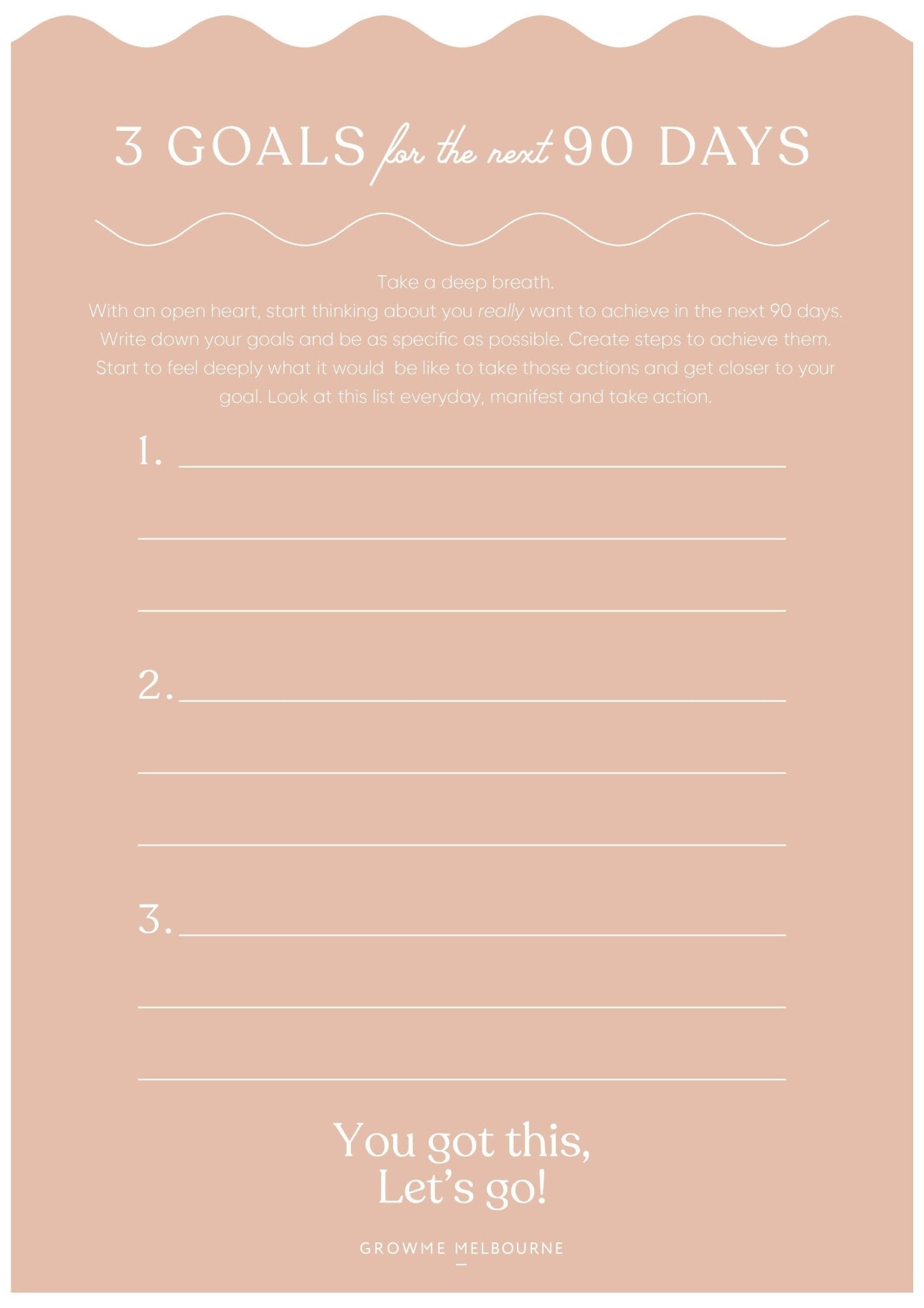 Buy 90 Day Planner - Wave Peach by Growme Melbourne - at Hamish + Grace