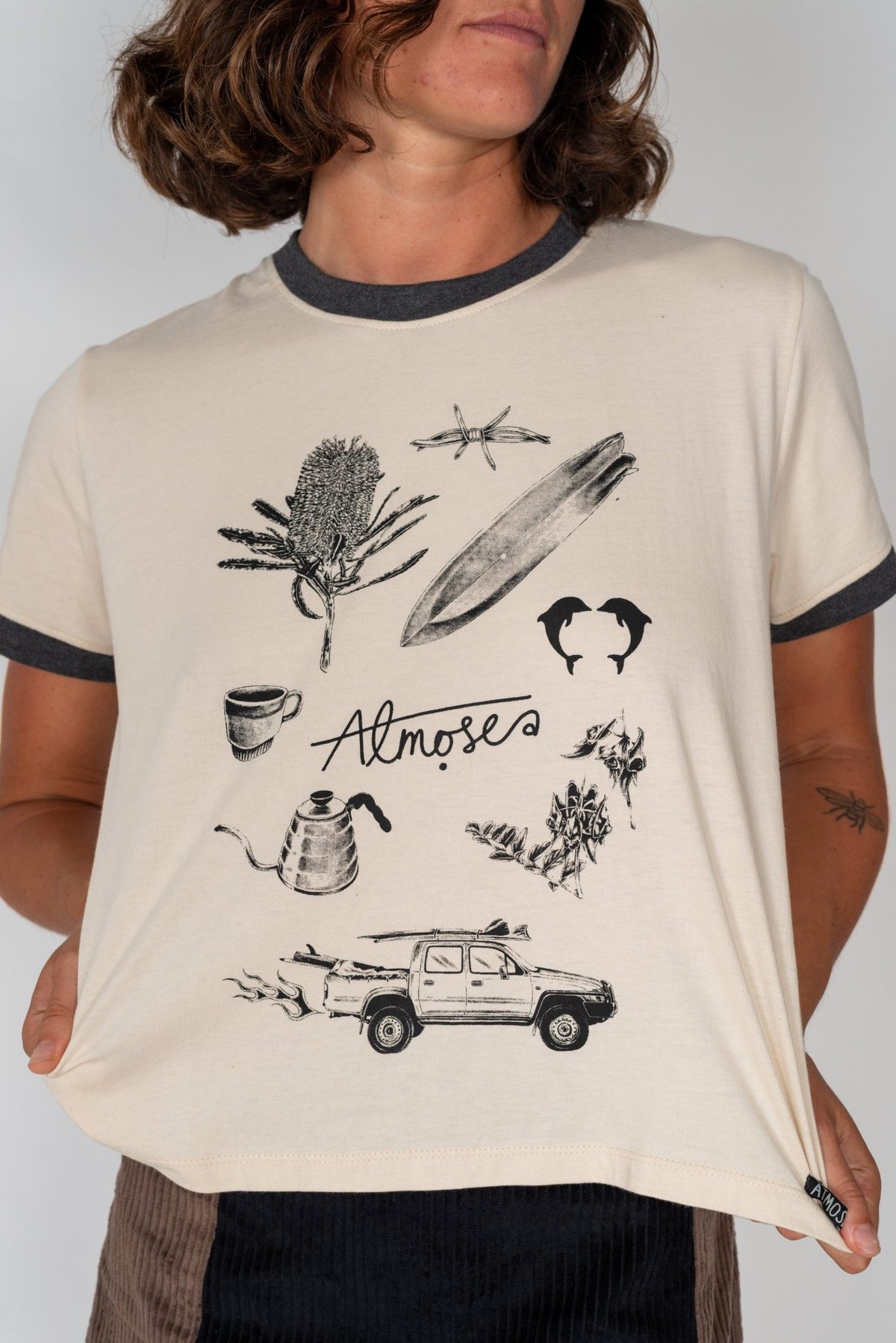 Buy Atmosea - Yaz Artifacts Ringer Tee by Atmosea - at Hamish + Grace