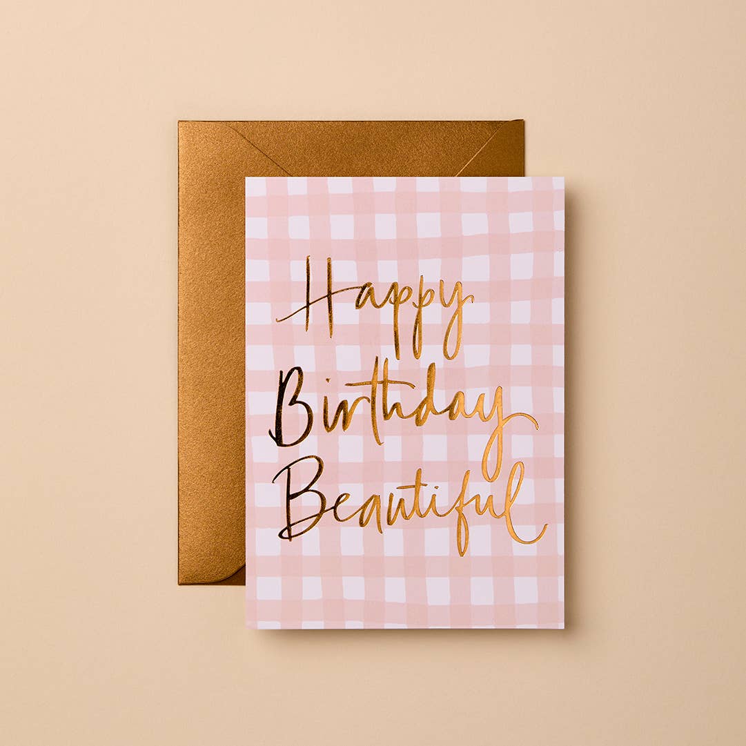 Buy Birthday Card | Happy Birthday Beautiful | Signature Foil Greeting Card by Gabrielle & Celine Greeting Cards Australia - at Hamish + Grace