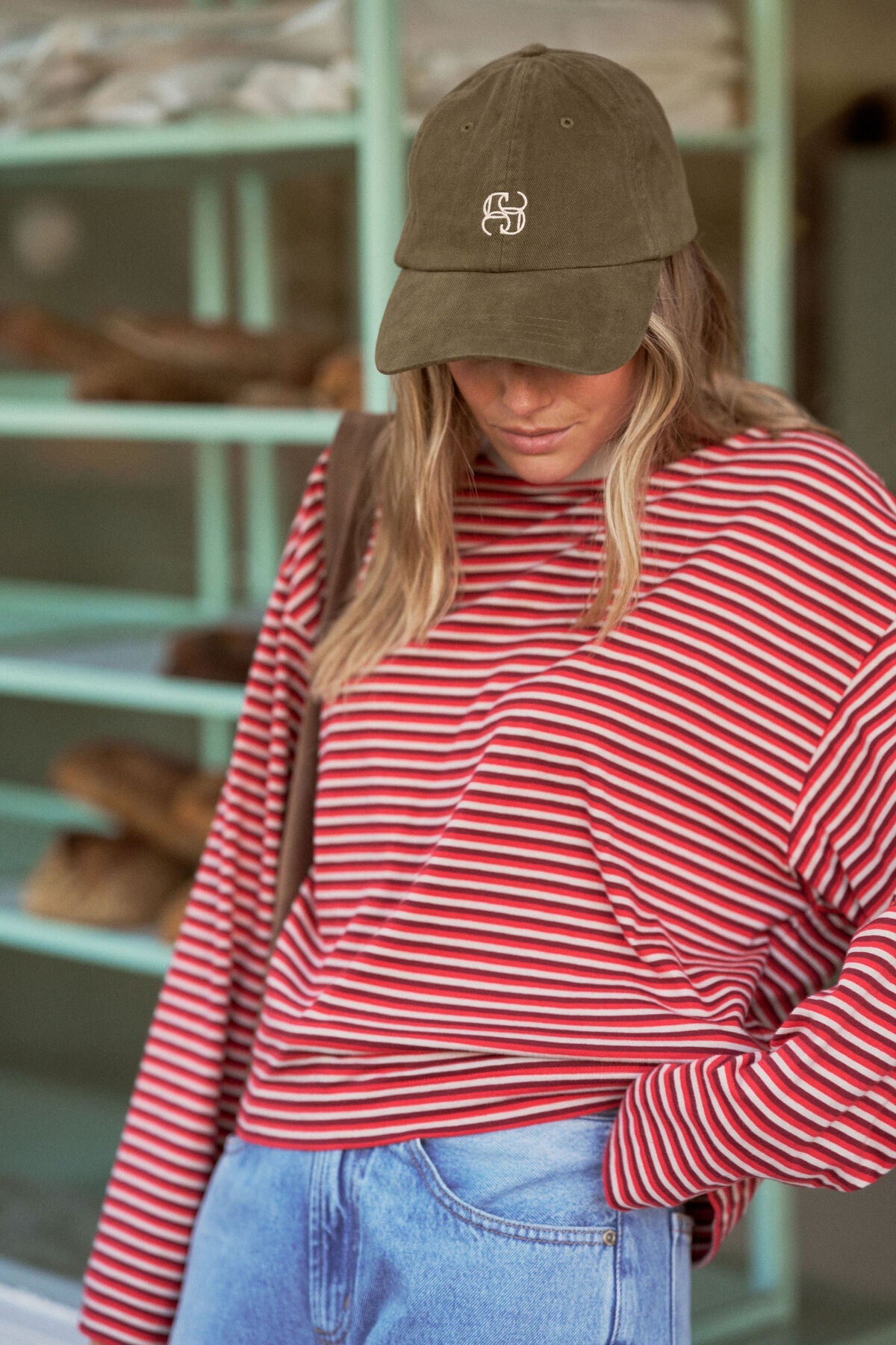 Buy Ceres - Beau Long Sleeve Slouchy Tee - mulberry/red/stone stripe by Ceres Life - at Hamish + Grace