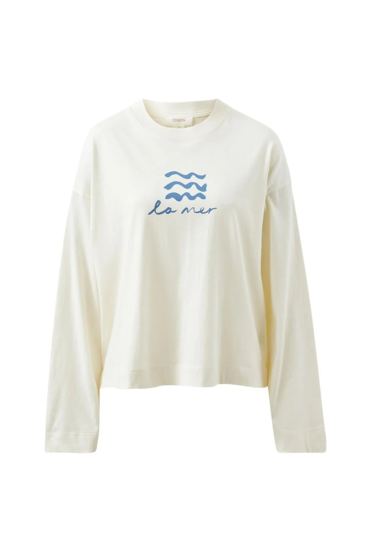 Buy Ceres - Beau Long Sleeve Slouchy Tee - Shell/Del Mar by Ceres Life - at Hamish + Grace