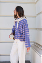 Buy Ceres - Beau Long Sleeve Slouchy Tee - Washed Navy/Pink Clay by Ceres Life - at Hamish + Grace