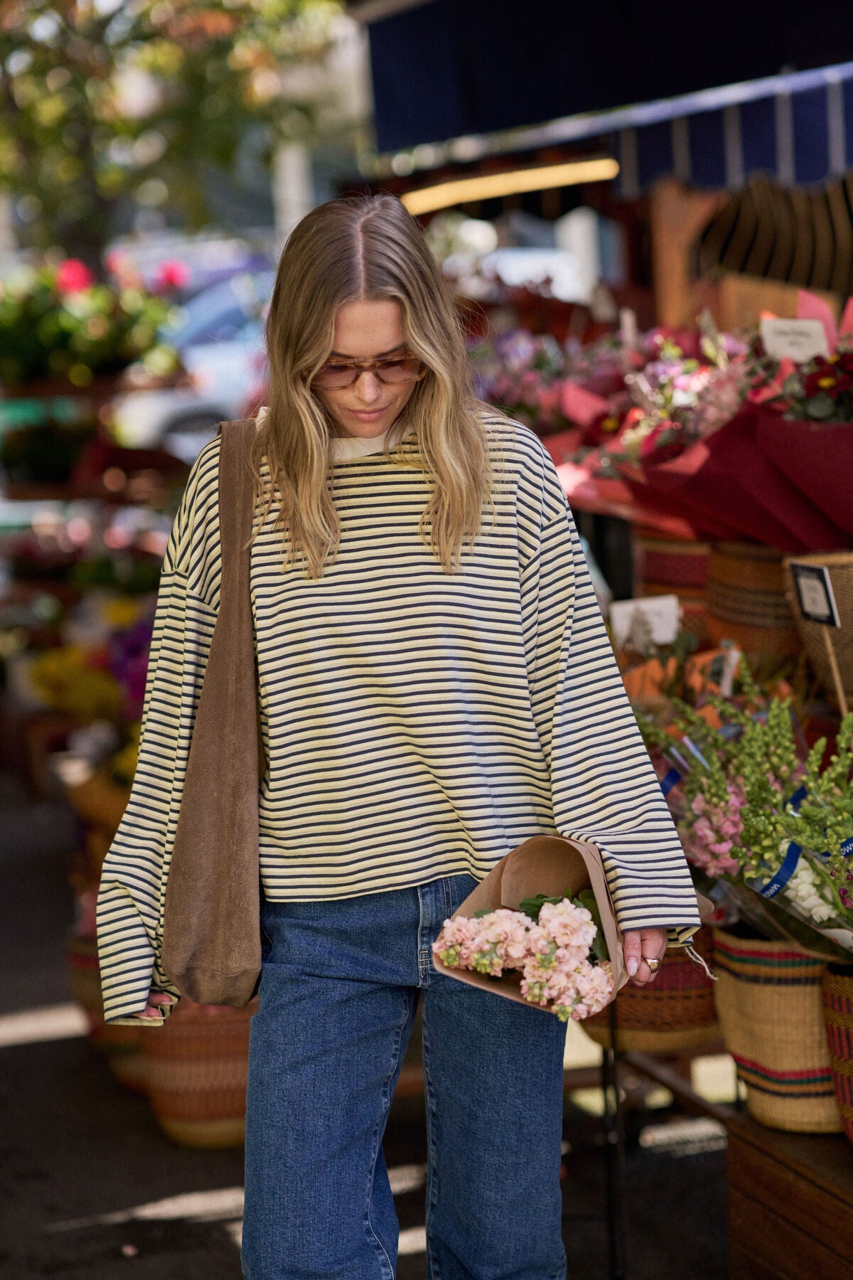 Buy Ceres Life - Beau Long Sleeve Slouchy Tee - heritage navy/butter/stone stripe by Ceres Life - at Hamish + Grace