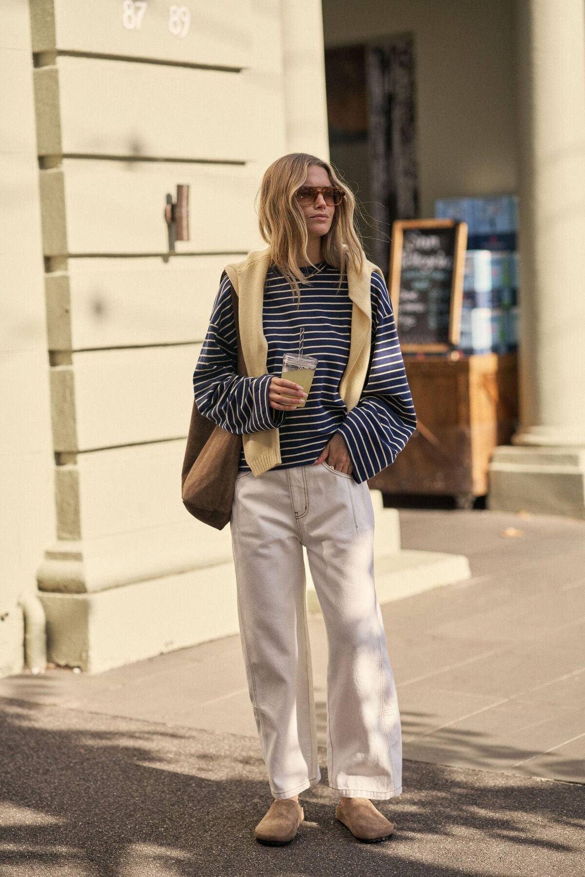 Buy Ceres Life - Beau Long Sleeve Slouchy Tee - Heritage Navy/Marshmallow Stripe by Ceres Life - at Hamish + Grace
