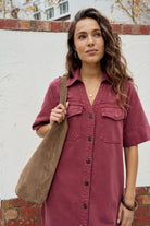 Buy Ceres Life - Bonnie Relaxed Shirt Dress - mulberry by Ceres Life - at Hamish + Grace