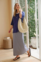 Buy Ceres Life - Clara Column Skirt - Stone Mini Stripe by Ceres Life - at Hamish + Grace