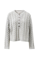 Buy Ceres Life - Enid Cable Knit Henley - silver marle by Ceres Life - at Hamish + Grace