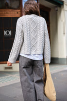 Buy Ceres Life - Enid Cable Knit Henley - silver marle by Ceres Life - at Hamish + Grace