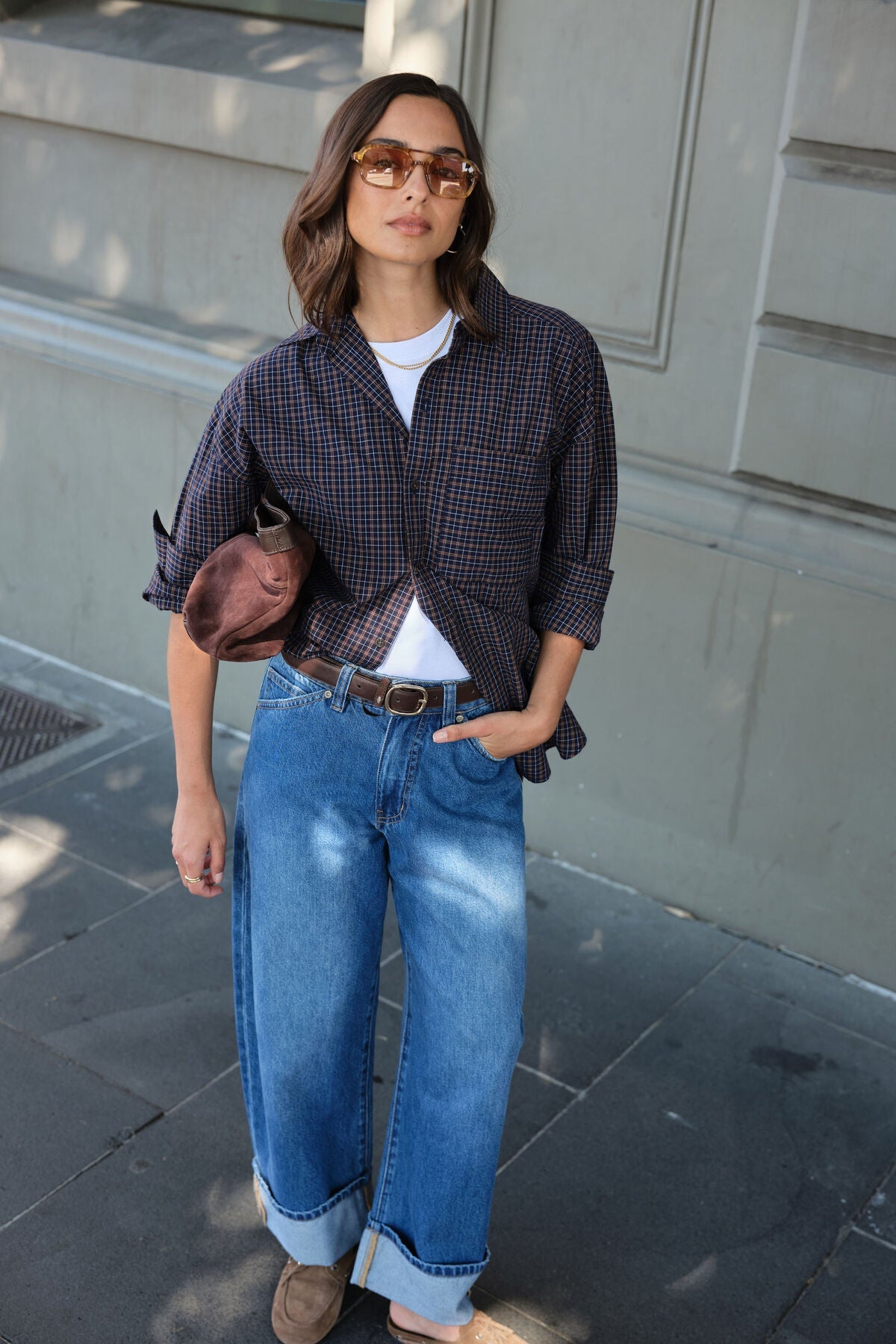 Buy Ceres Life - Frannie Cuffed Barrel Jean by Ceres Life - at Hamish + Grace