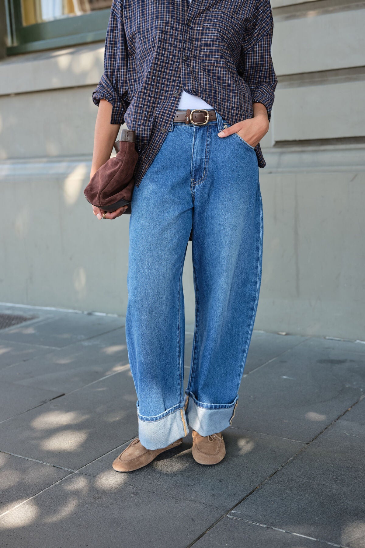 Buy Ceres Life - Frannie Cuffed Barrel Jean by Ceres Life - at Hamish + Grace