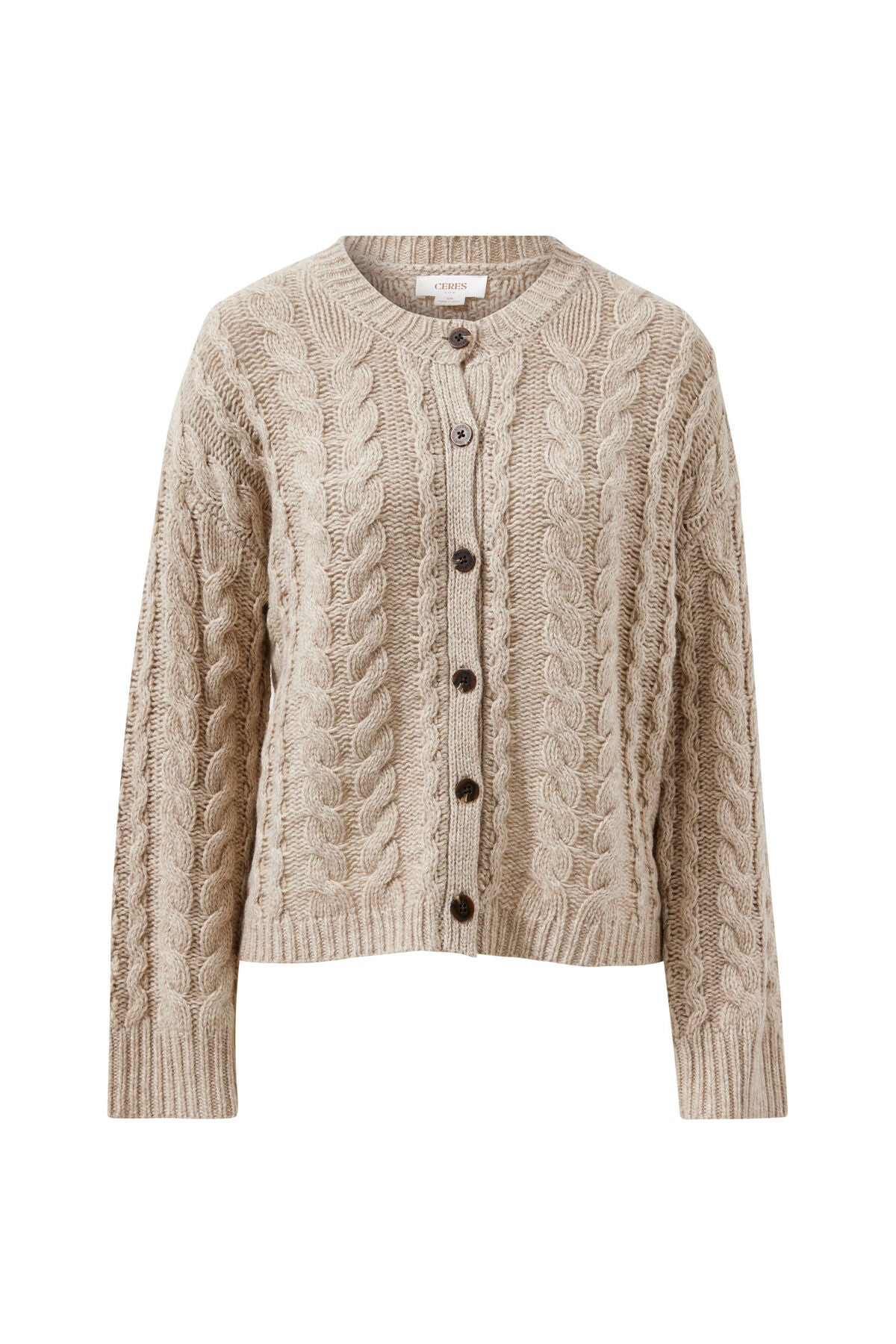 Buy Ceres Life - Heidi Cable Knit Cardi - oat by Ceres Life - at Hamish + Grace