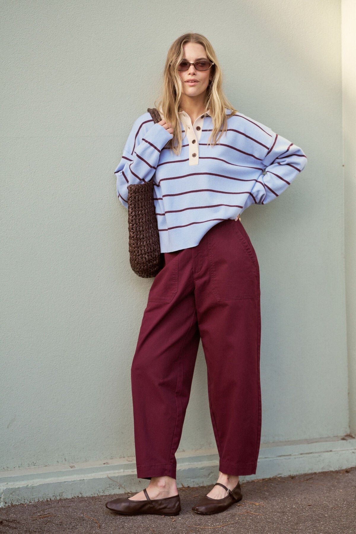 Buy Ceres Life - Jessa Rugby Knit - Sky Blue Stripe by Ceres Life - at Hamish + Grace