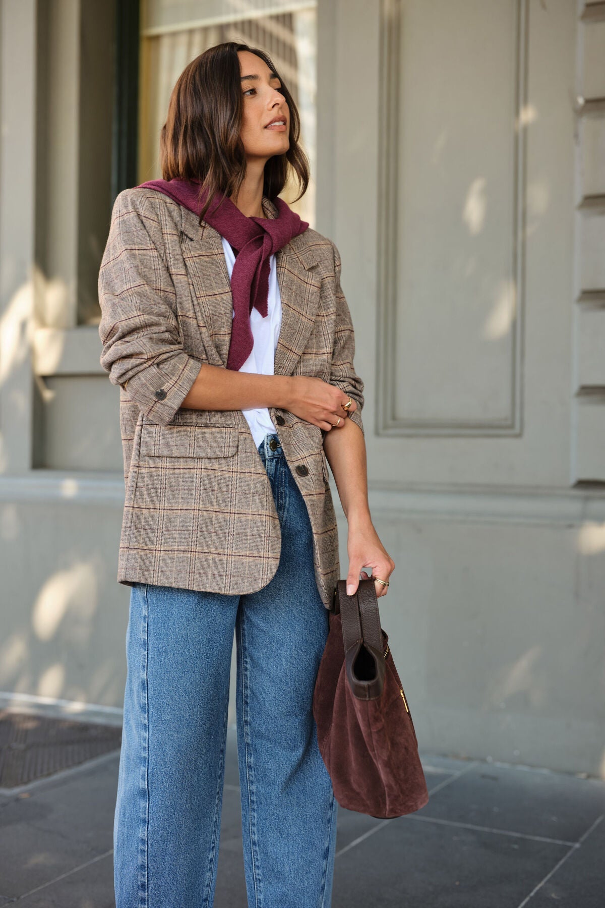 Buy Ceres Life - Joni Blazer - brown check by Ceres Life - at Hamish + Grace