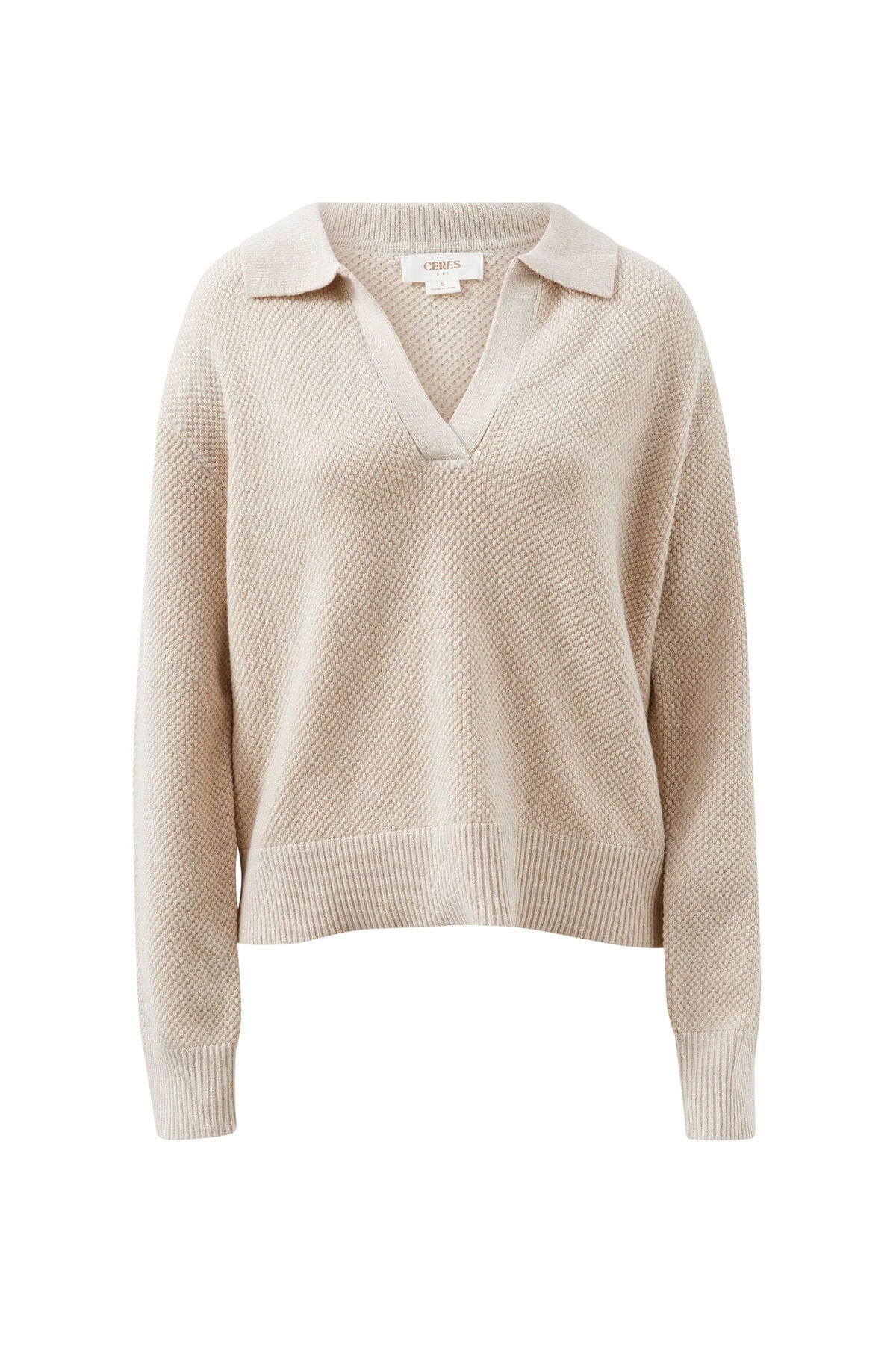 Buy Ceres Life - Kira Collared Knit - Oatmeal by Ceres Life - at Hamish + Grace