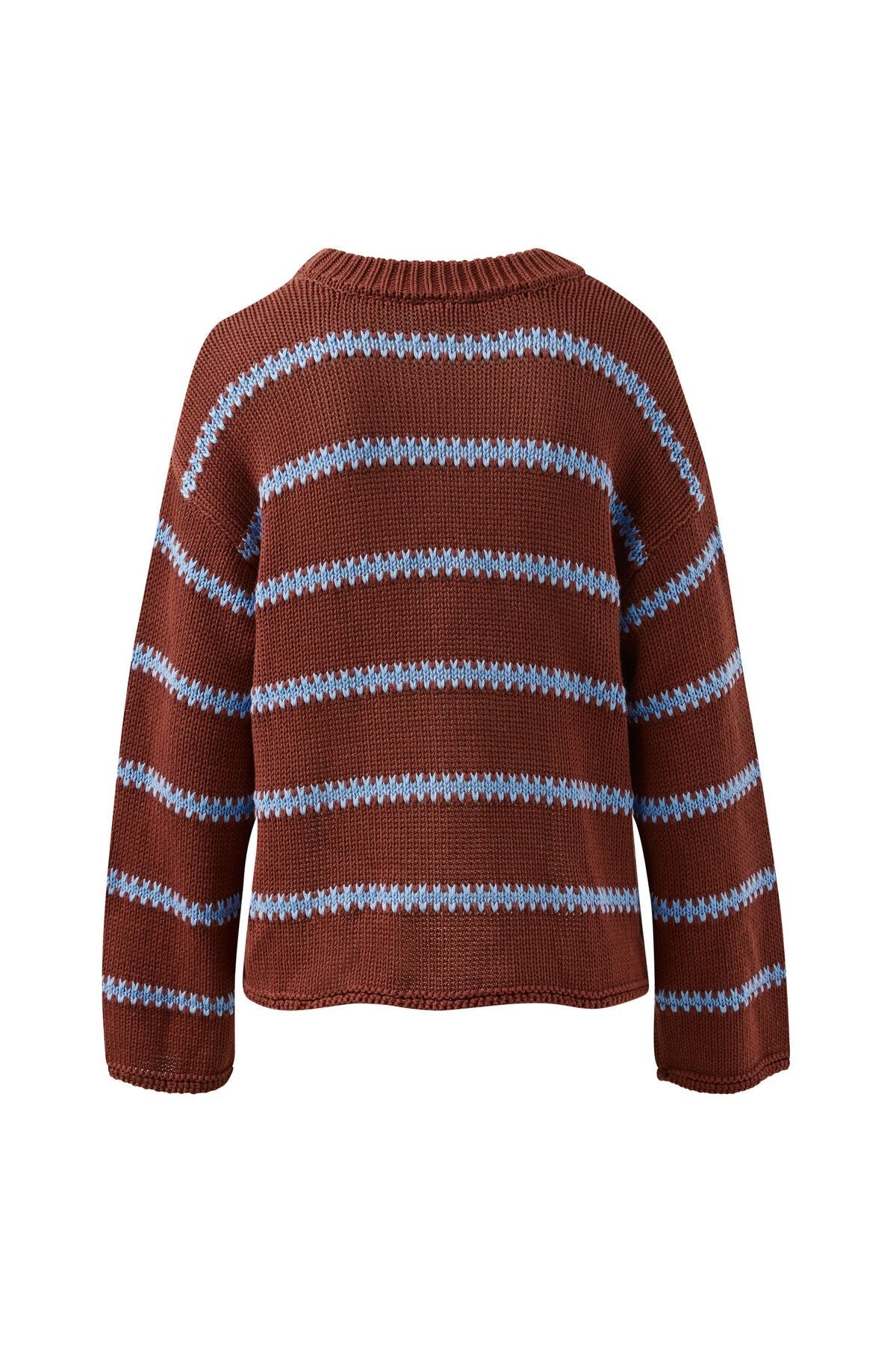 Buy Ceres Life - Lila Oversized Knit Crew - burnt toffee stripe by Ceres Life - at Hamish + Grace