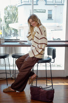 Buy Ceres Life - Lila Oversized Knit Crew - ecru stripe by Ceres Life - at Hamish + Grace