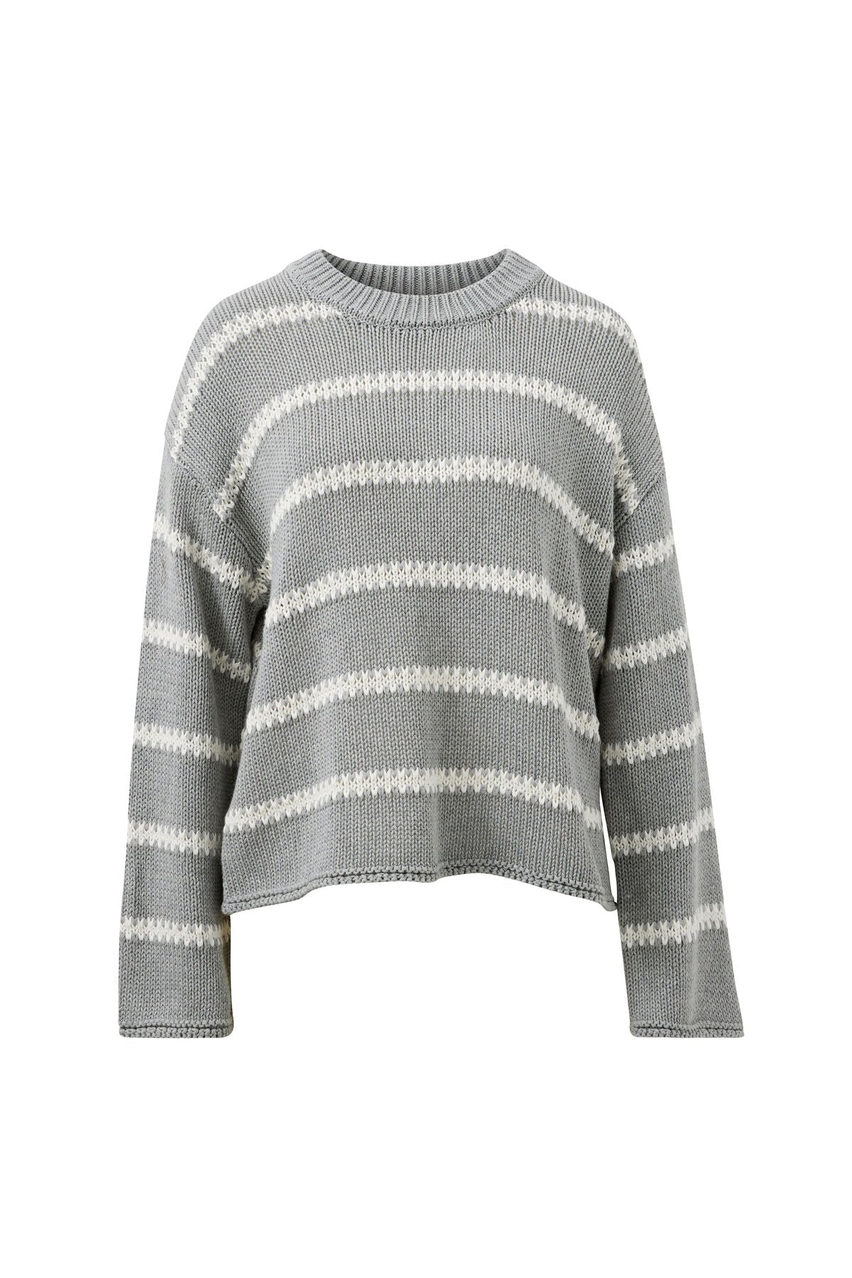 Buy Ceres Life - Lila Oversized Knit Crew - grey marle stripe by Ceres Life - at Hamish + Grace