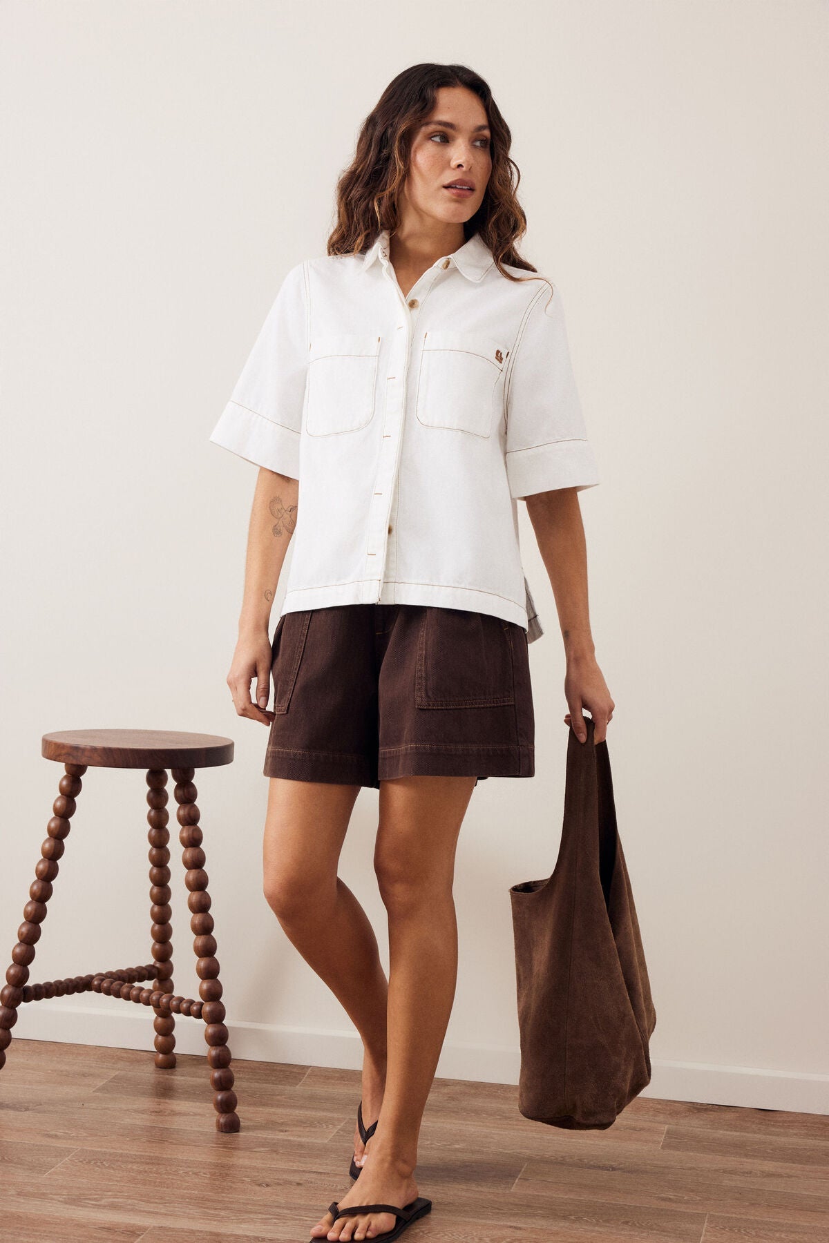 Buy Ceres Life - Noa Short Sleeve Shirt - Fresh Ecru by Ceres Life - at Hamish + Grace
