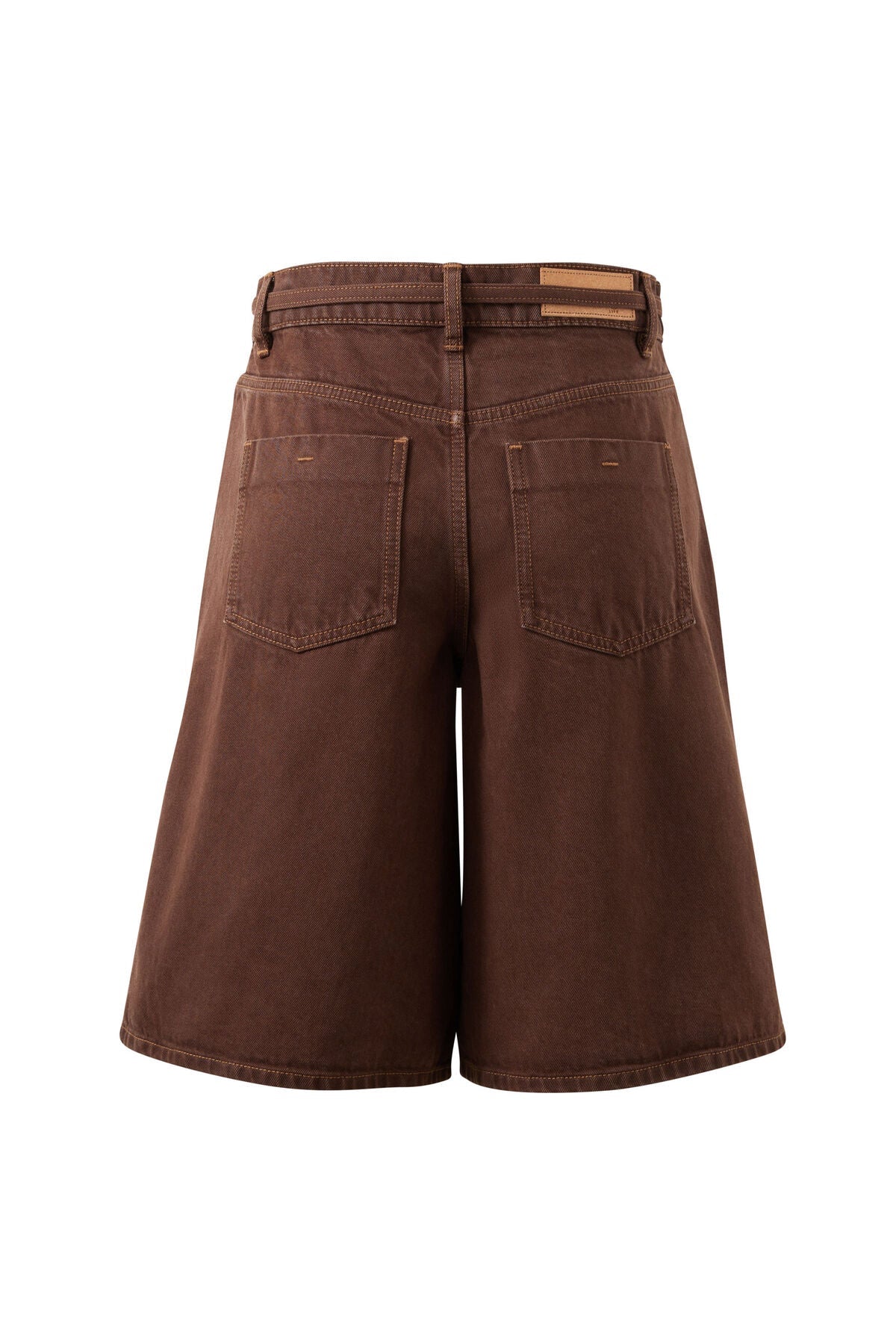 Buy Ceres Life - Olive Belted Denim Short - Chocolate by Ceres Life - at Hamish + Grace