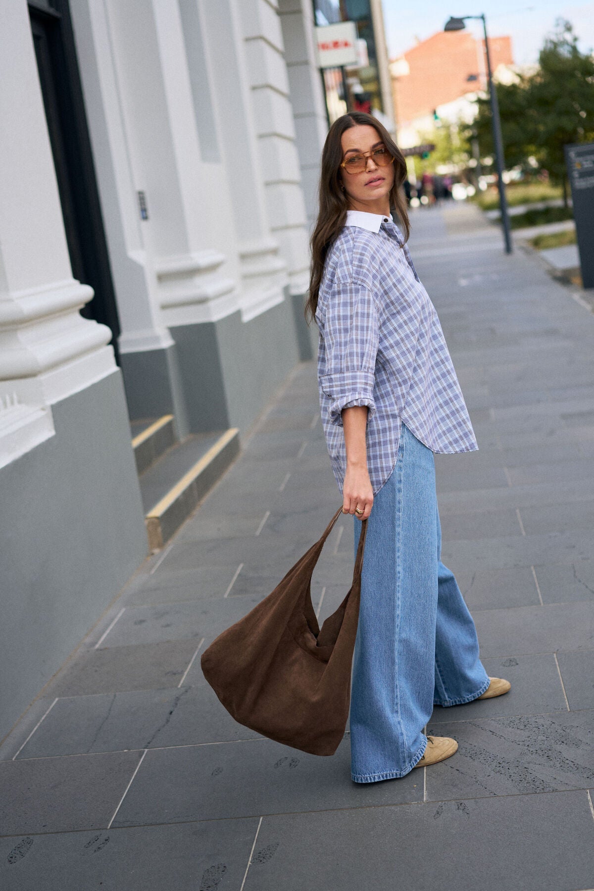 Buy Ceres Life - Peta Oversized Shirt - blue chocolate check by Ceres Life - at Hamish + Grace