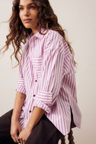 Buy Ceres Life - Peta Oversized Shirt - sunfaded pink stripe by Ceres Life - at Hamish + Grace