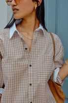Buy Ceres Life - Peta Oversized Shirt - toffee check by Ceres Life - at Hamish + Grace