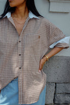 Buy Ceres Life - Peta Oversized Shirt - toffee check by Ceres Life - at Hamish + Grace