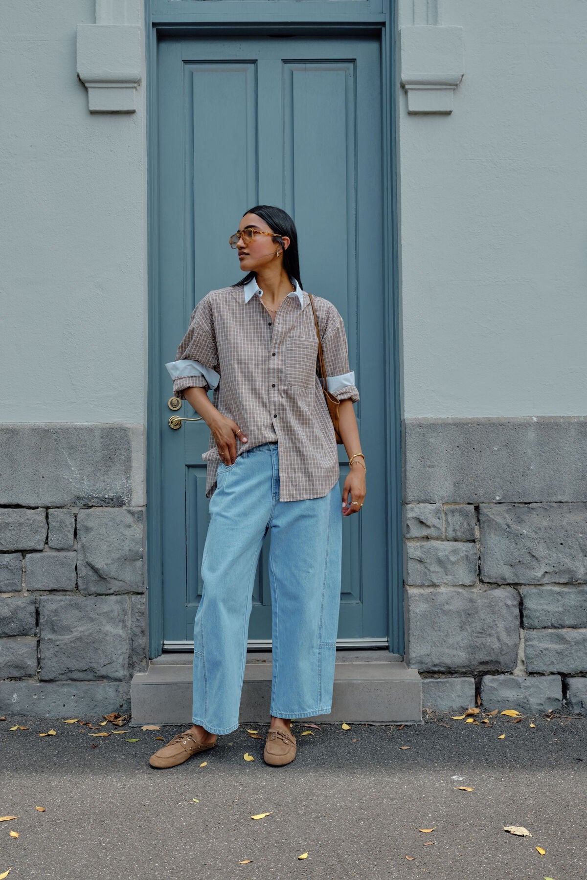 Buy Ceres Life - Peta Oversized Shirt - toffee check by Ceres Life - at Hamish + Grace