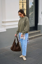Buy Ceres Life - Quinn Slouchy Crew - Washed Olive by Ceres Life - at Hamish + Grace