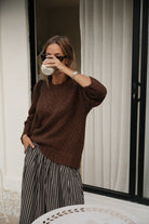 Buy Ceres Life - Sage Chunky Knit Crew - Chocolate by Ceres Life - at Hamish + Grace