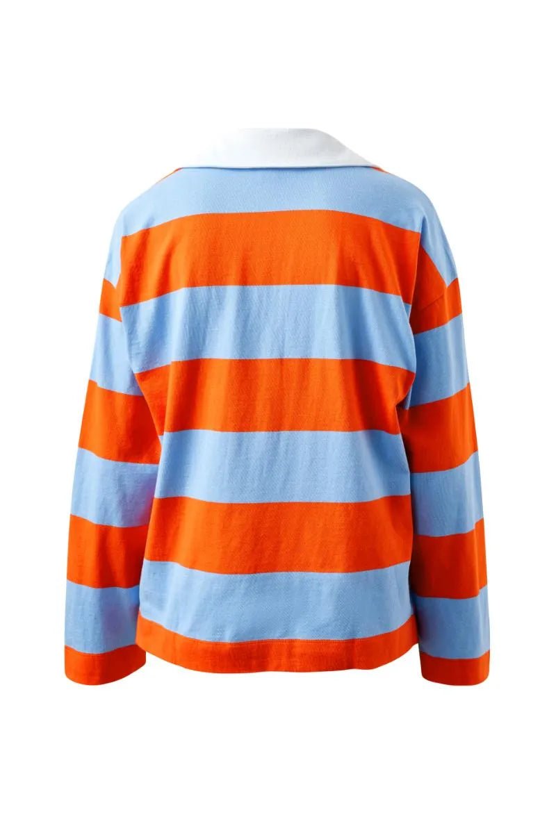 Buy Ceres Life - Shelby Slouchy Rugby Top - Sky Blue/Flame Stripe by Ceres Life - at Hamish + Grace