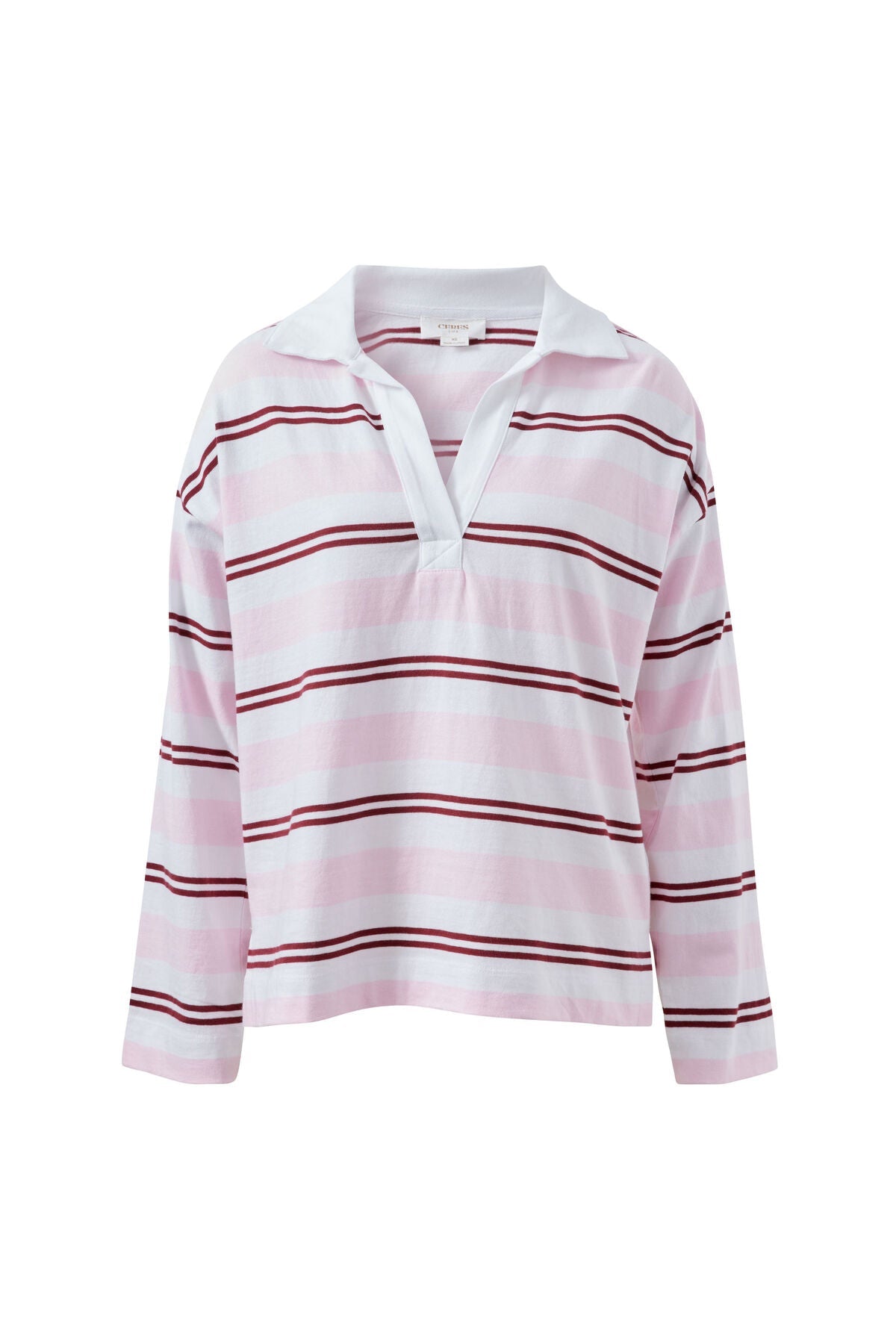 Buy Ceres Life - Shelby Slouchy Rugby Top - sunfaded pink/mulberry stripe by Ceres Life - at Hamish + Grace