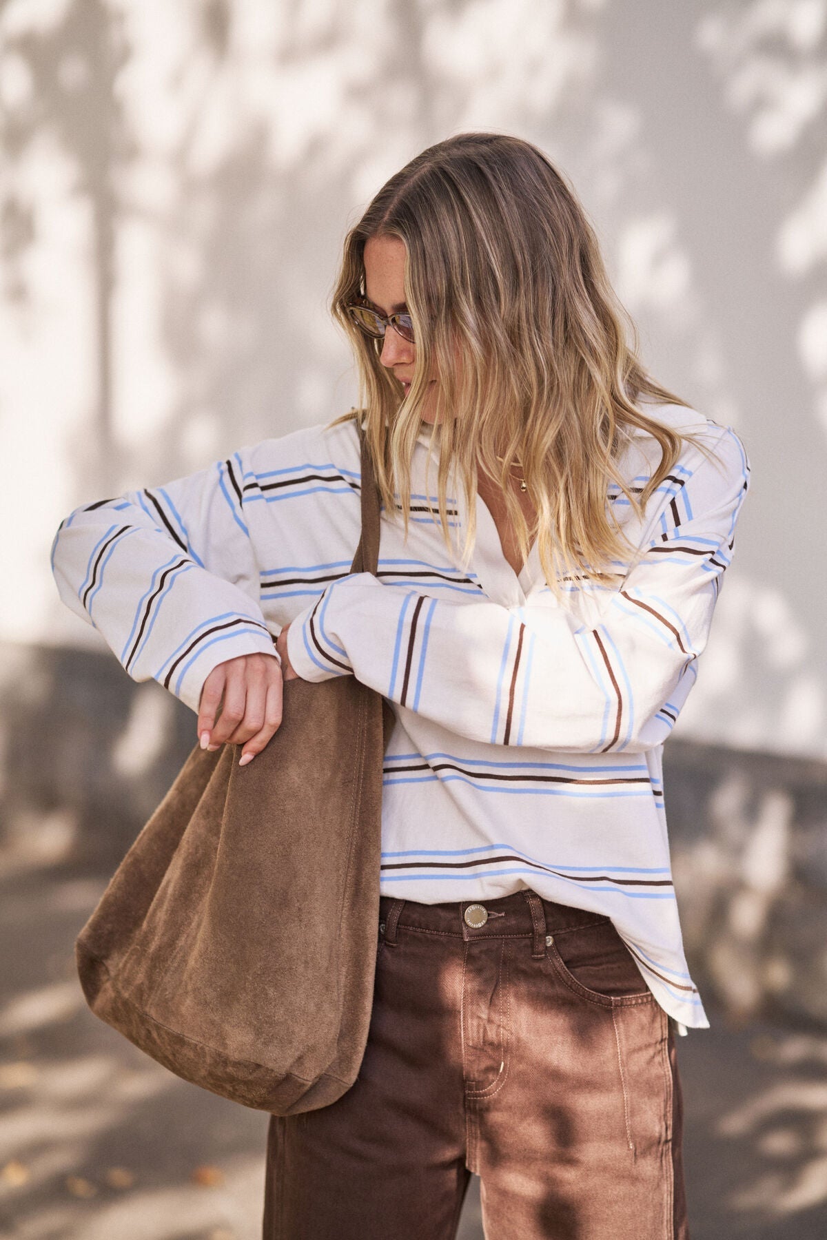 Buy Ceres Life - Shelby Slouchy Rugby Top - vanilla/brunette brown stripe by Ceres Life - at Hamish + Grace