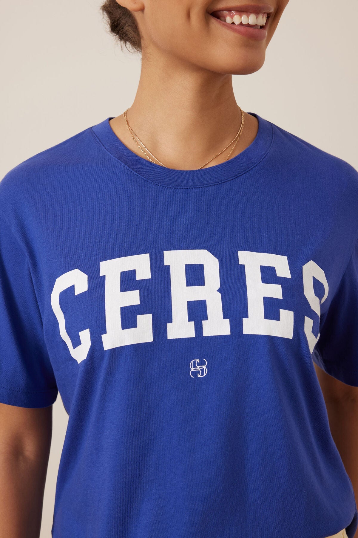 Buy Ceres Life - Stevie Slouchy Tee - polo blue/marshmallow varsity by Ceres Life - at Hamish + Grace