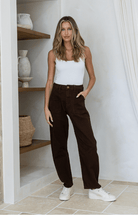 Buy Country Denim - Castro Barrel in Chocolate by Country Denim - at Hamish + Grace