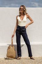 Buy Country Denim - Nellie stretch straight leg jean dark denim by Country Denim - at Hamish + Grace