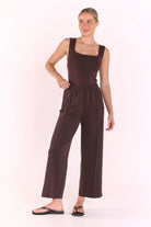 Buy Feather and Noise - Noah Cropped Pant - Dark Chocolate by Feather and Noise - at Hamish + Grace