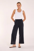 Buy Feather and Noise - Noah Cropped Pant - Navy Blue Piping by Feather and Noise - at Hamish + Grace