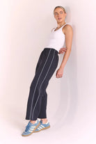 Buy Feather and Noise - Noah Cropped Pant - Navy Blue Piping by Feather and Noise - at Hamish + Grace