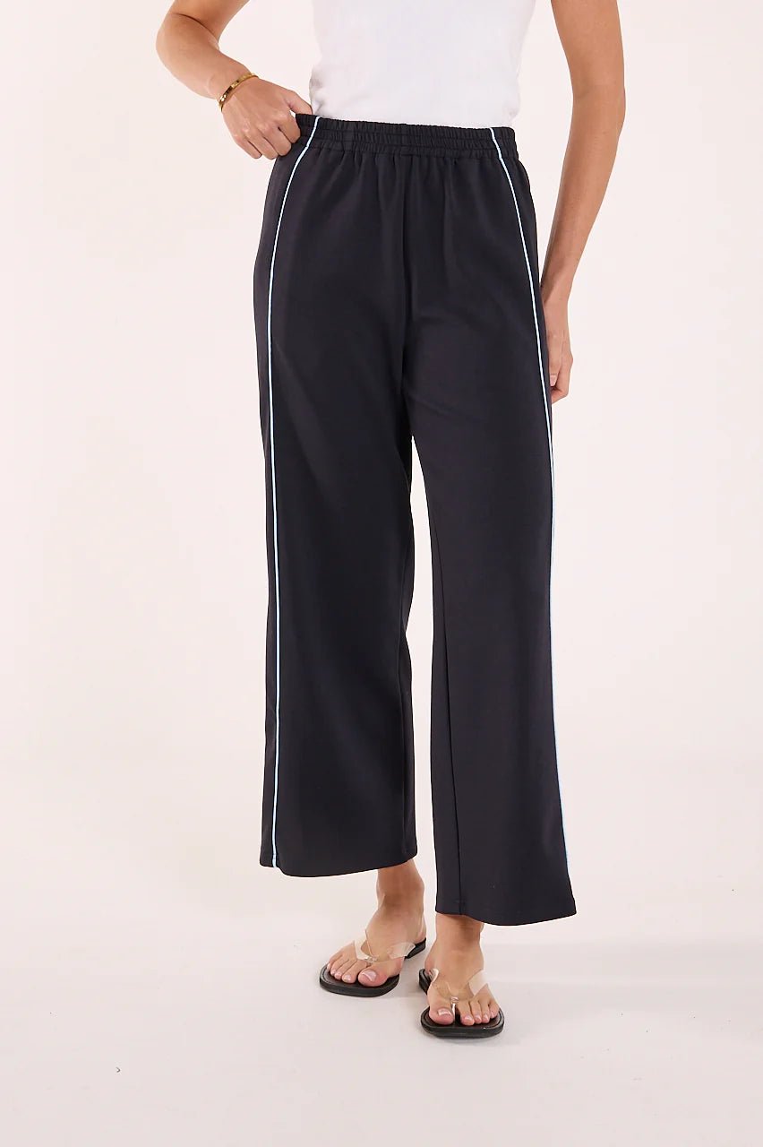 Buy Feather and Noise - Noah Cropped Pant - Navy Blue Piping by Feather and Noise - at Hamish + Grace