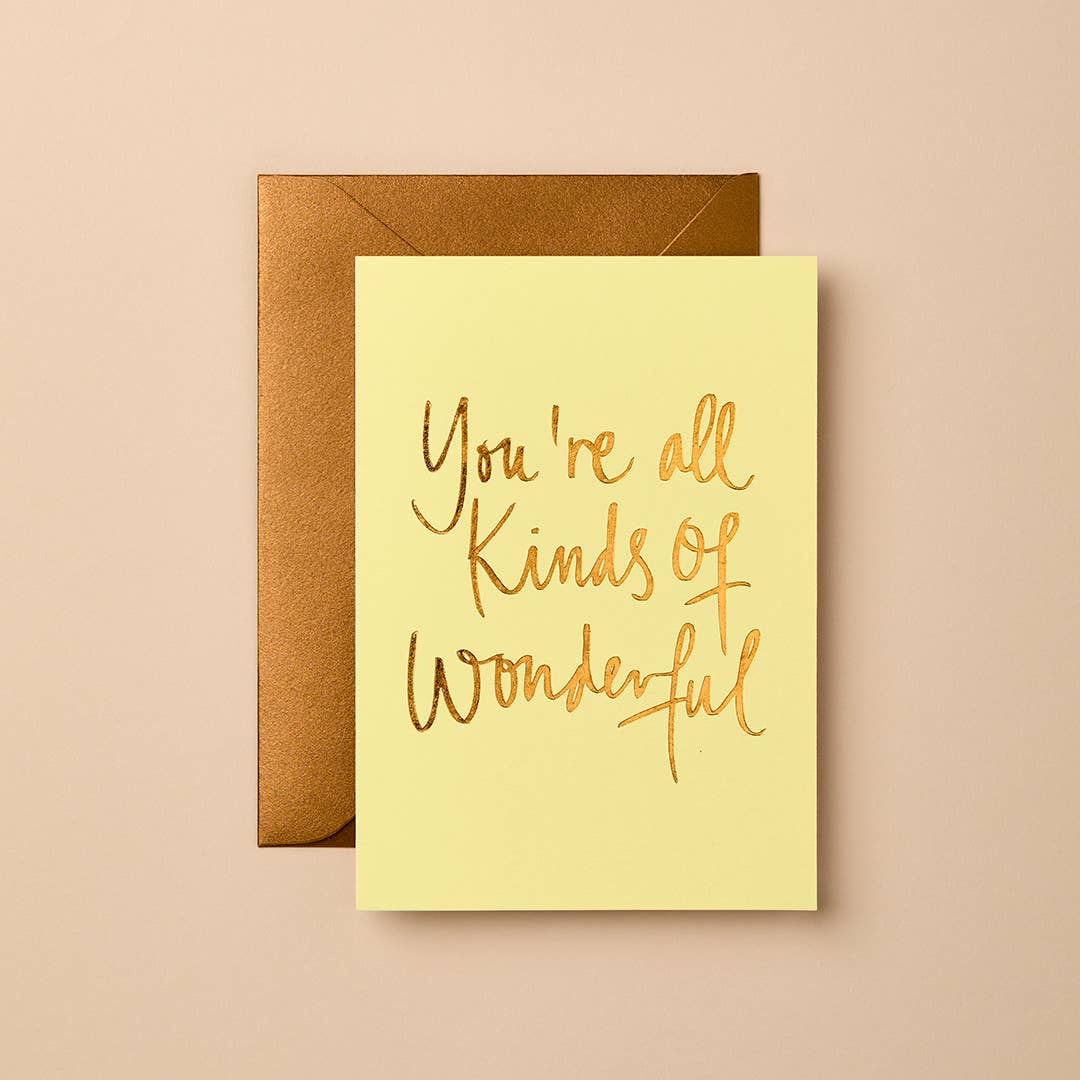 Buy Friendship Card | You're All Kinds Of Wonderful | Sustainable Foil Greeting Card by Gabrielle & Celine Greeting Cards Australia - at Hamish + Grace