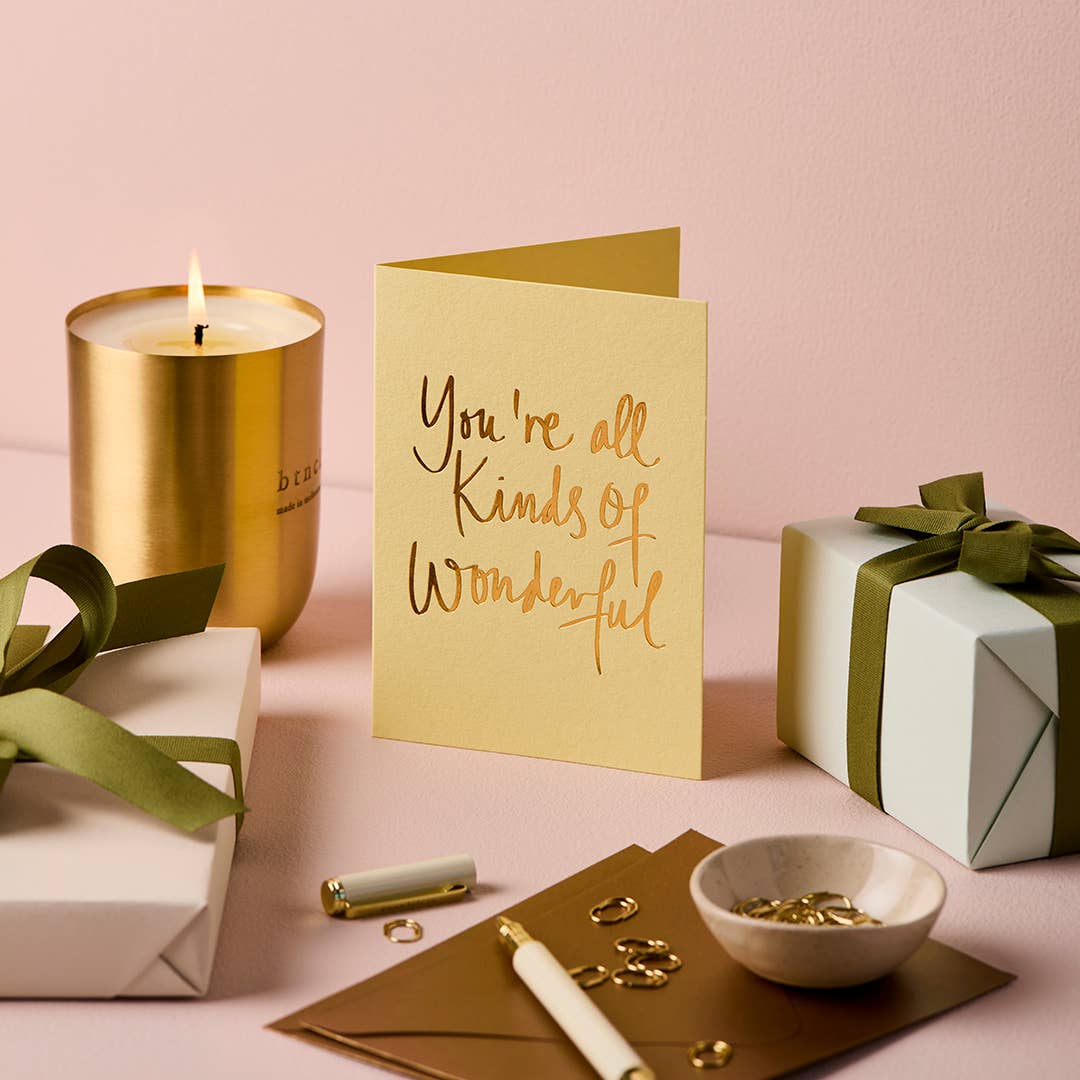 Buy Friendship Card | You're All Kinds Of Wonderful | Sustainable Foil Greeting Card by Gabrielle & Celine Greeting Cards Australia - at Hamish + Grace